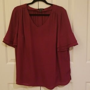 Dark mauve bell sleeve Roz & Ali top